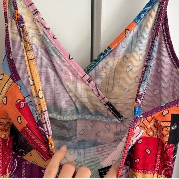 SHEIN Colorful Patchwork Spaghetti Strap Mini Dress - Picture 7 of 8